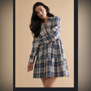 Francesca's Collections Blue Plaid Dress
